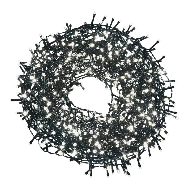 1000 Ice white LED String lights With timer function & 39.97m Green cable