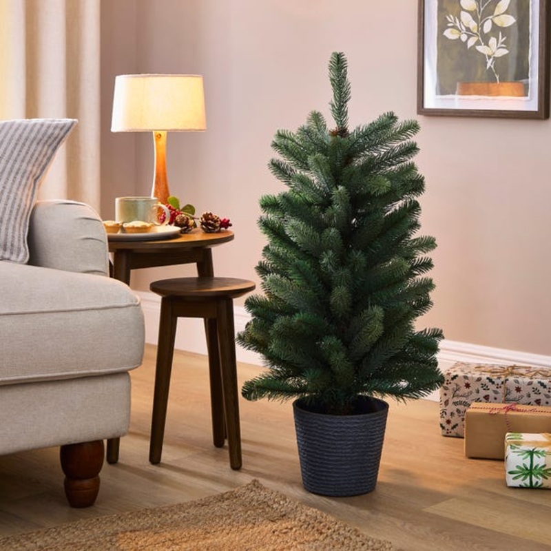 3ft Potted Two-Tone Branch Christmas Tree