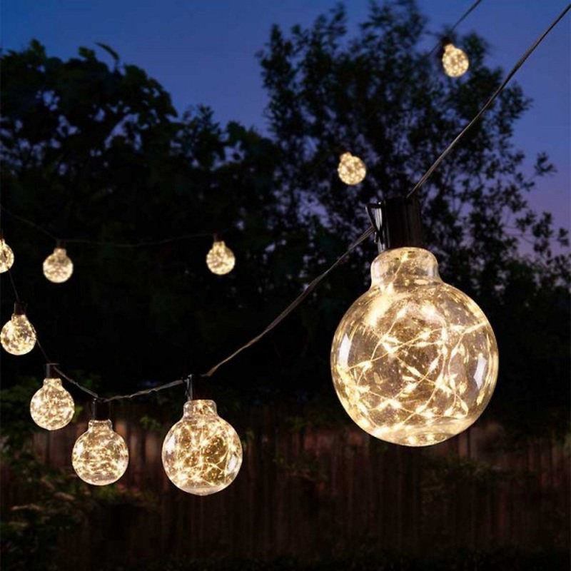 9.5m Set of 20 Connectable Galaxy Festoon Firefly String Lights with Warm White LEDs