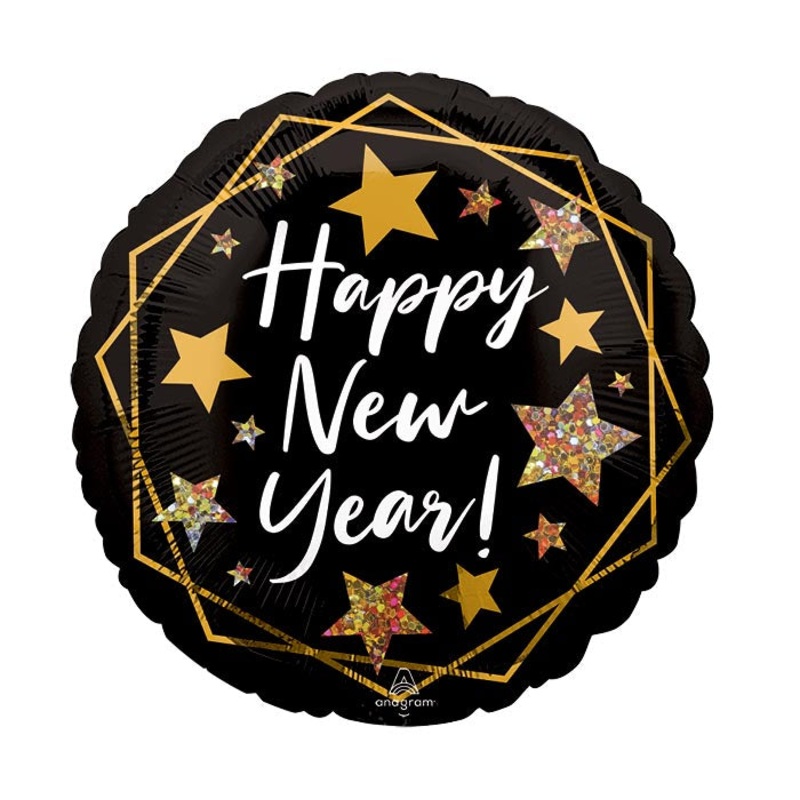 17″ NEW YEAR GOLD SPARKLE FOIL BALLOON