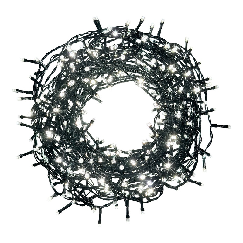 400 Ice white LED String lights With timer function & 29.95m Green cable