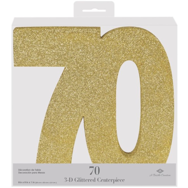 3-D Glittered “70” Centerpiece