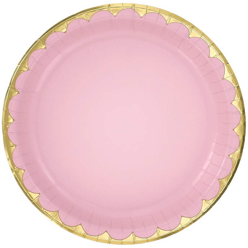 10″ Metallic Paper Plate – Rose
