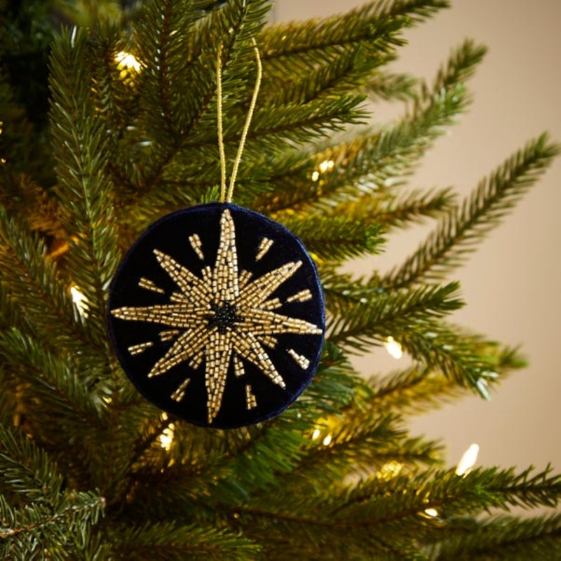 Beaded 8 Point Star Hanging Decoration