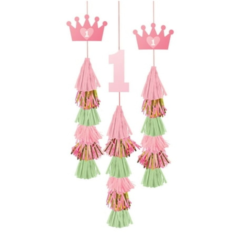 1st Birthday Girl Hanging Decoration (3pc)