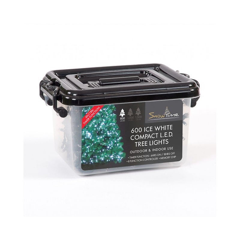 Snowtime 600 Multi-Function Compact LED Lights in Ice White – 15m Lit Length