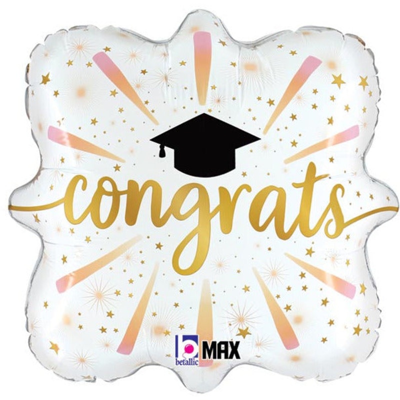 18″ CONGRATS GRAD FIREWORKS FOIL BALLOON