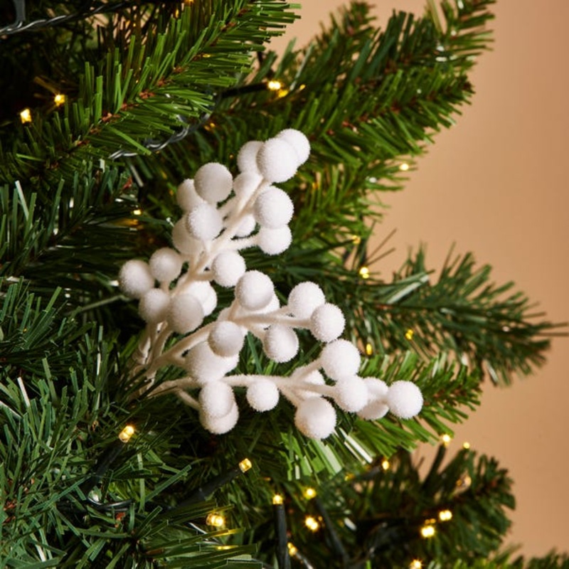 Artificial White Mimosa Pick