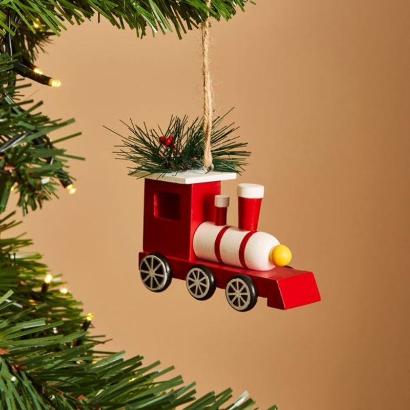Wooden Train Christmas Hanging Decoration