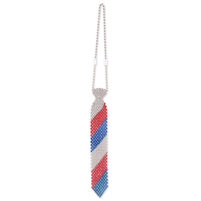 12 Pack Bulk Beaded Patriotic Tie