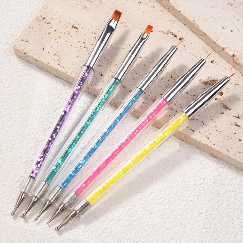 5 Pcs Dual Ended Design Brushes, Pen Double Ended Dotting Tools Set