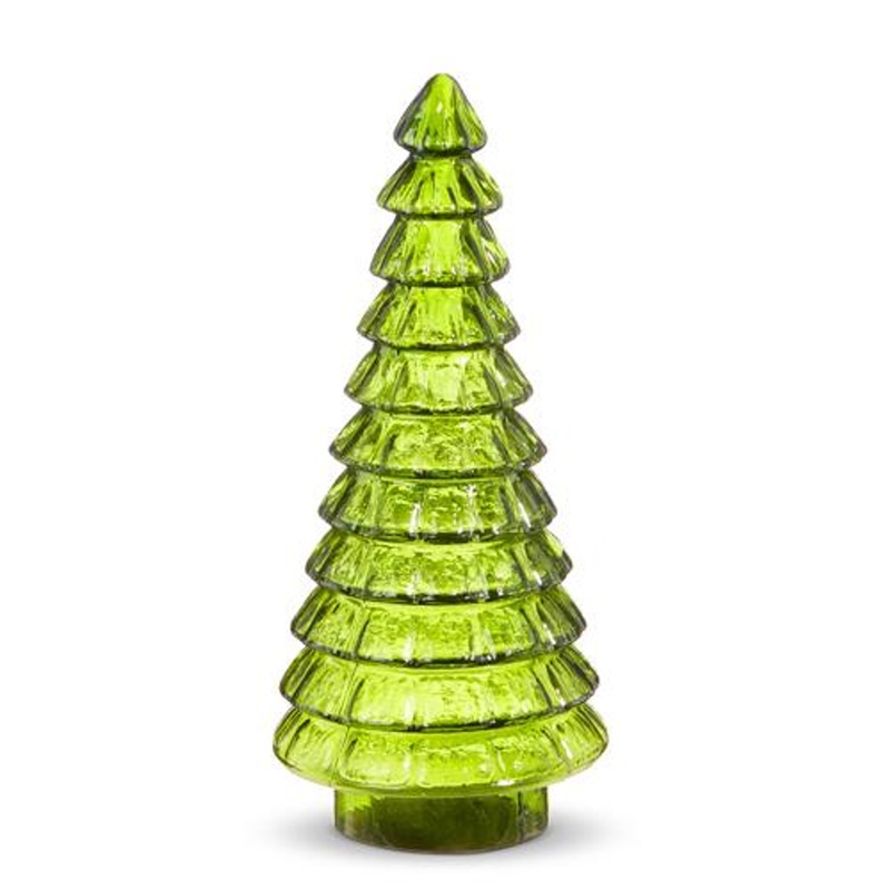 Green Glass Christmas Tree  12″