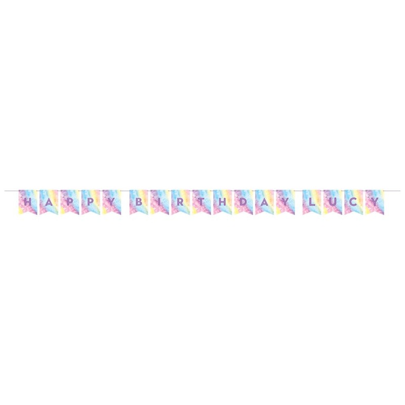 12 pc Bulk Tie Dye Party Happy Birthday Banners
