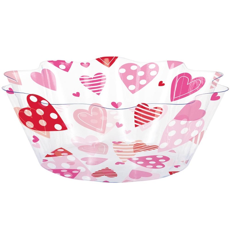 12 pc Bulk Valentine Hearts 8″ Fluted Bowl