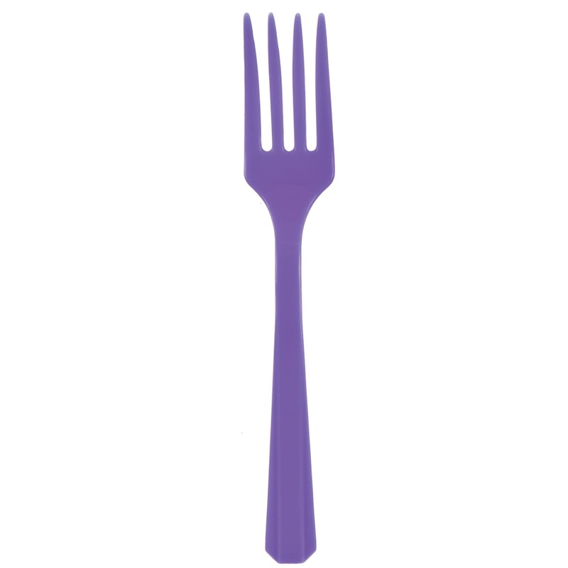 Value Reusable Plastic Forks, Mid Ct. – New Purple