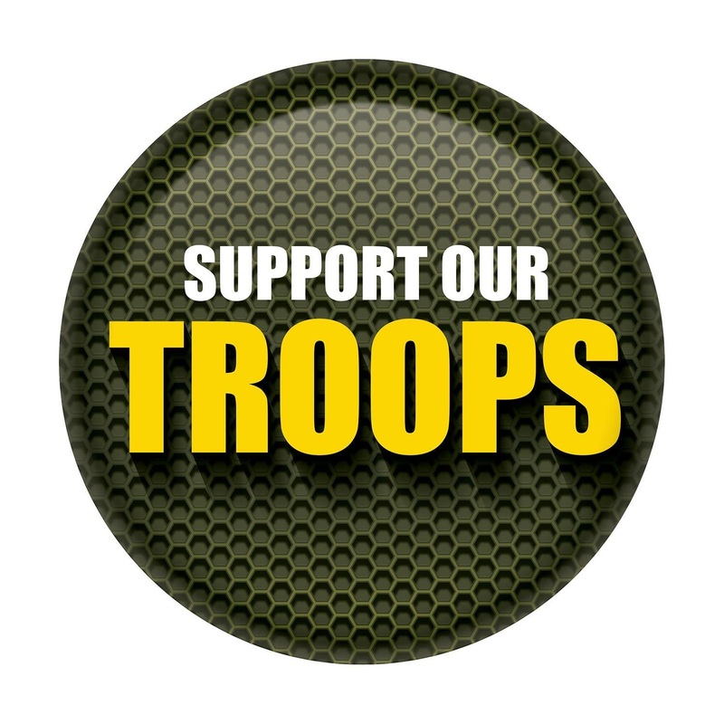 6 Pack Bulk Support Our Troops Button – Green