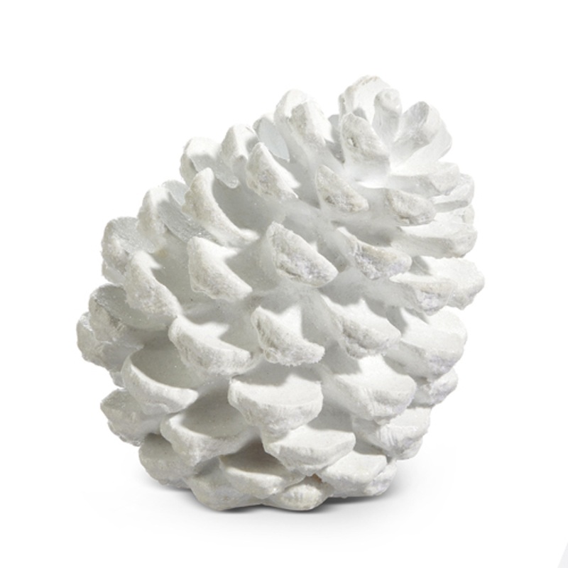 White Resin Pinecone 7.25″