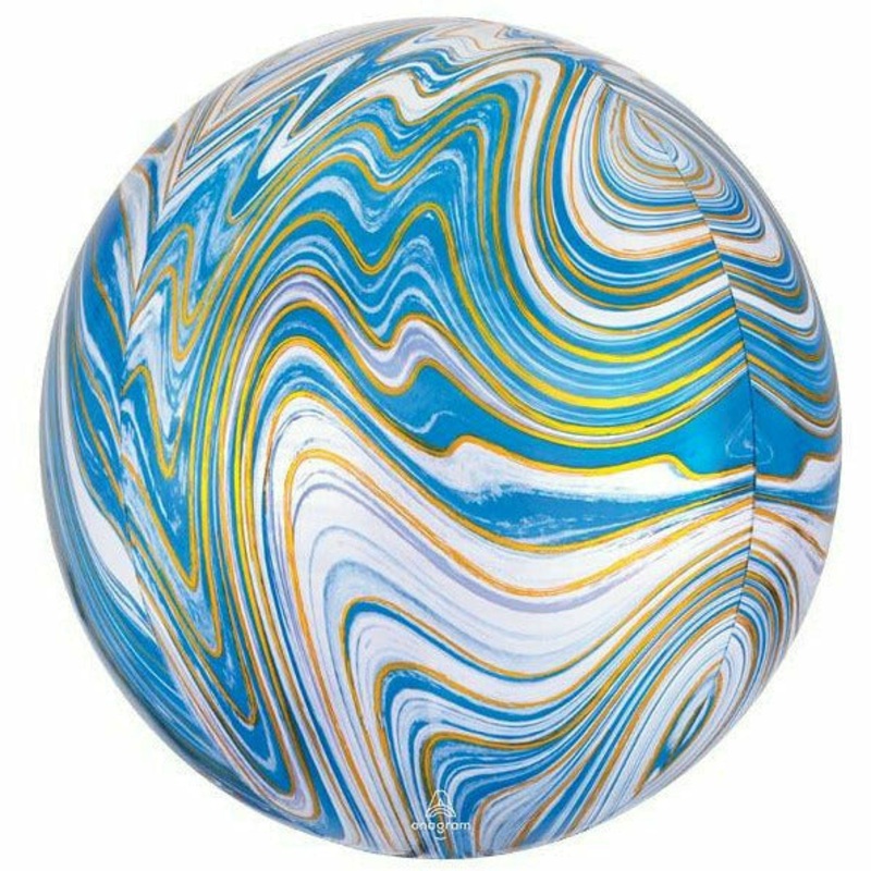 094 16″ Blue Marble Orbz
