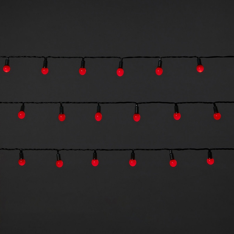 240 Red Berry LED String lights With timer function & 25.12m Green cable