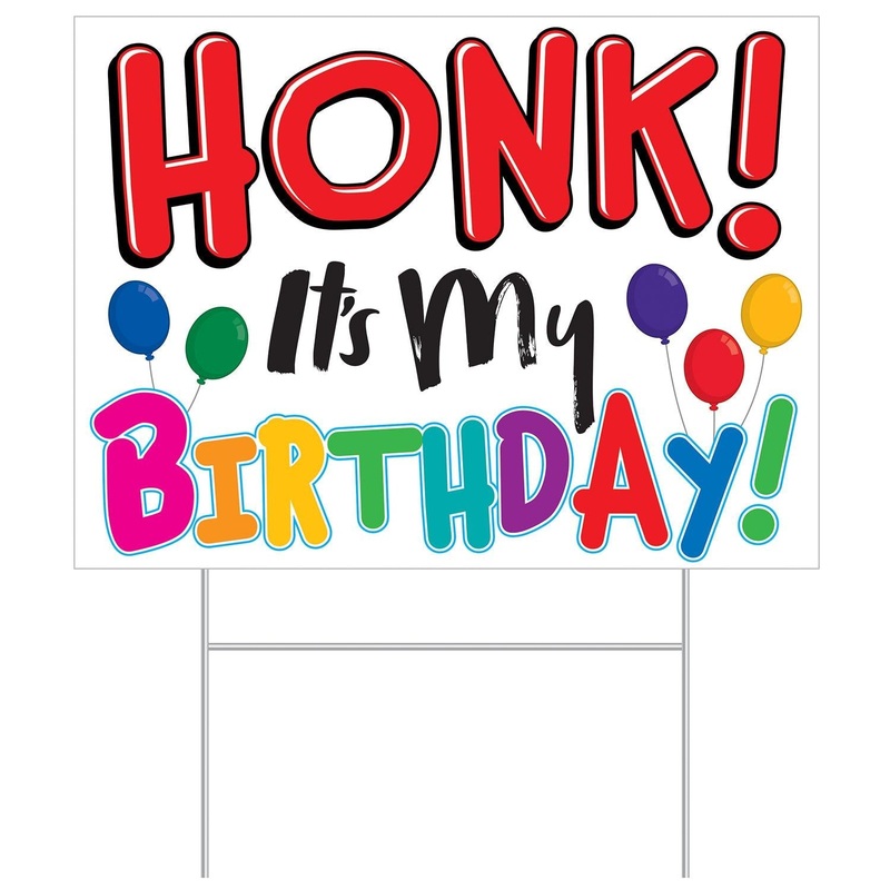 6 Pack Bulk Plastic Honk! It’s My Birthday Party Yard Sign