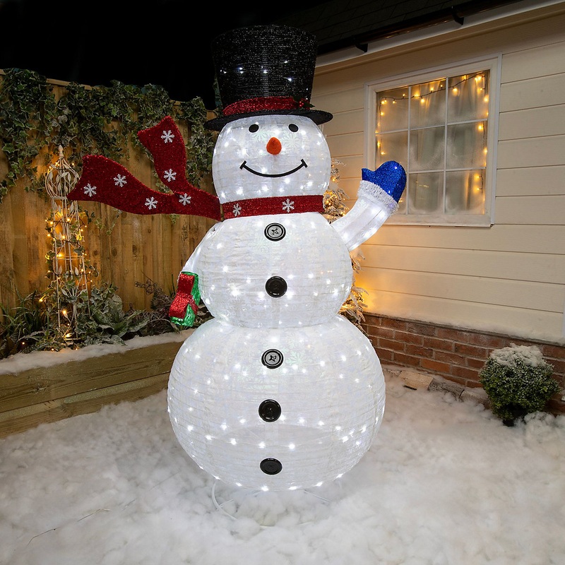 Christmas Pop-Up 1.8m Snowman with 200 White LED Lights