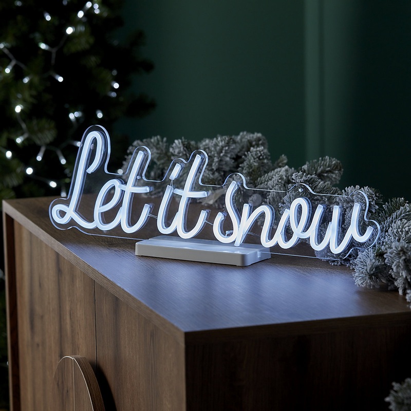 White LED Let It Snow Silhouette (H) 170mm