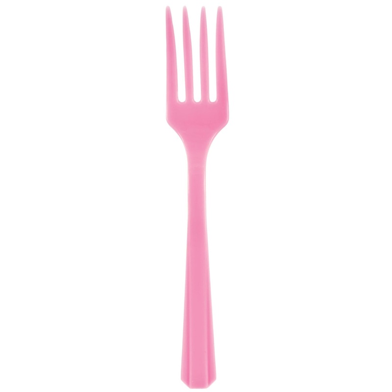 Value Reusable Plastic Forks, Mid Ct. – New Pink