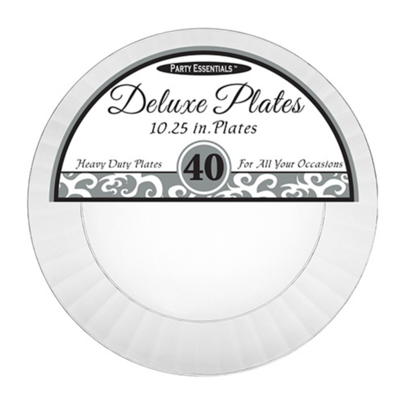 10.25 DELUXE DINNER PLATES  CLEAR 40 CT.
