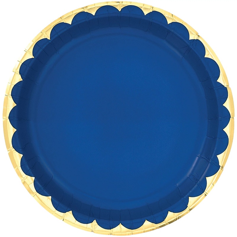 10″ Metallic Paper Plate – Bright Royal Blue