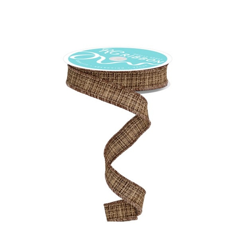 Cross Check Dark Brown Ribbon 7/8″x 10yds