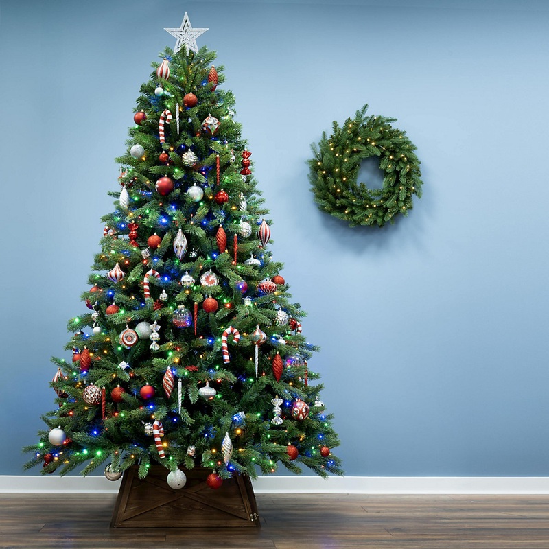 The 8ft Ultra Devonshire Fir Pre-lit with Warm White/Multicoloured Colour change LEDs