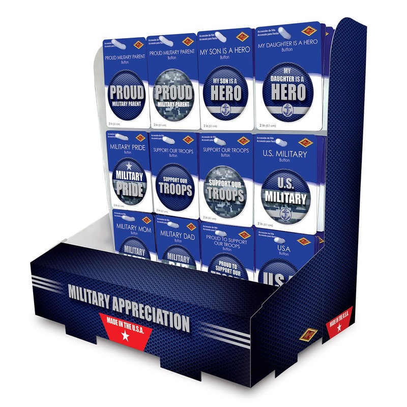 108 Piece Bulk Navy Military Appreciation Counter Display