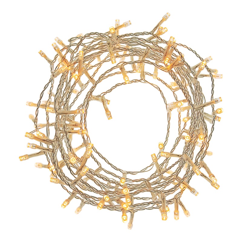 120 Warm white LED String lights With timer function & 9.95m Clear cable