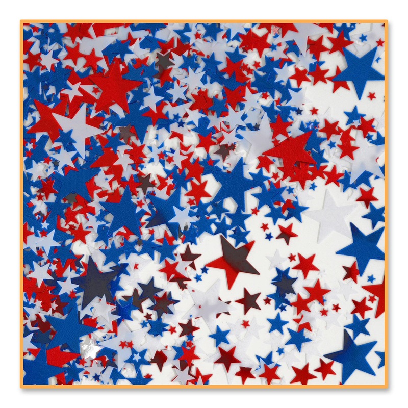 6 Pack Bulk Red – White/Blue Stars Party Confetti (0.5 Oz/Pkg)