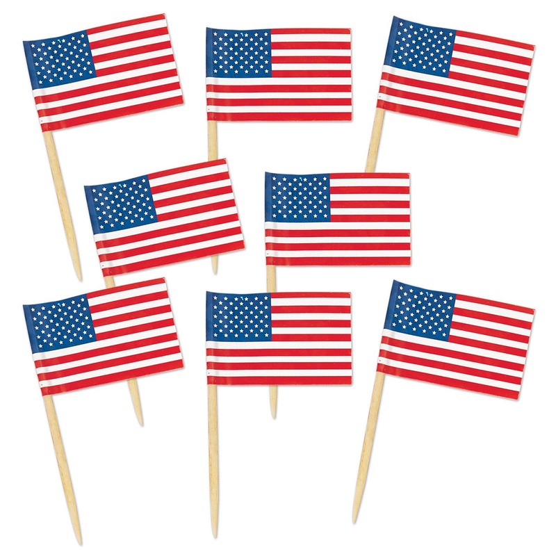 600 Pack Bulk Packaged U S Flag Party Picks