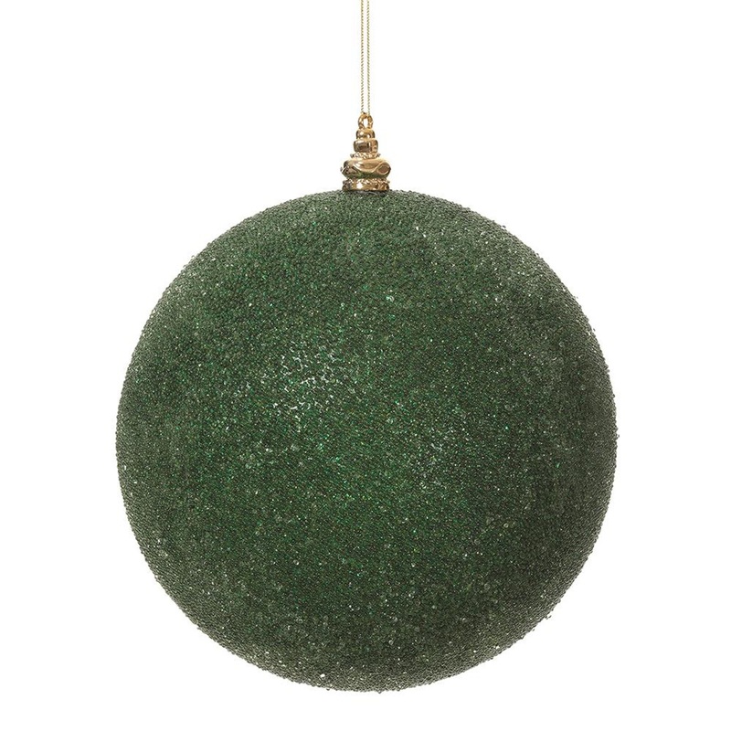 8″ Beaded Plastic Ball Ornament Green