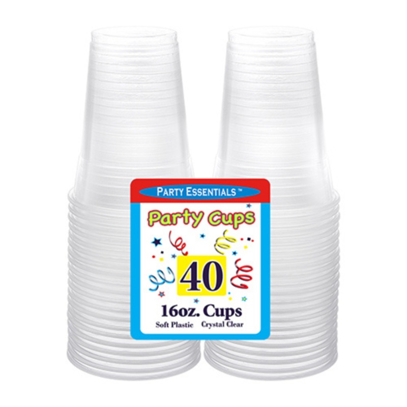 16 OZ. CUPS  CLEAR 40 CT.