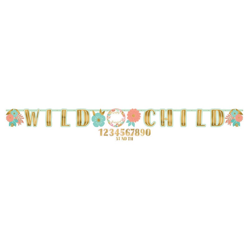 “Wild Child” Birthday Jumbo Letter & Number Banner