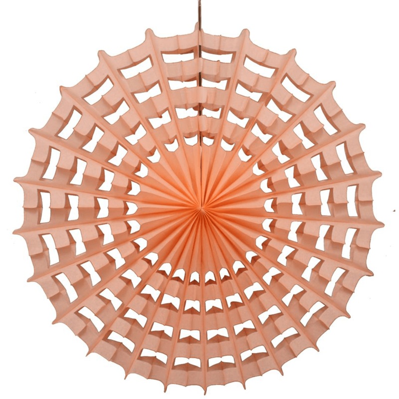 Tissue Paper Halloween Web Fan, 27″ – Peach