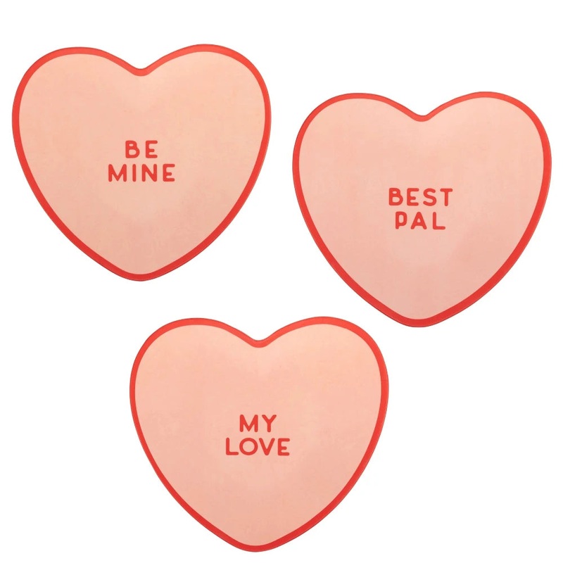Conversation Heart Bamboo Plate Set