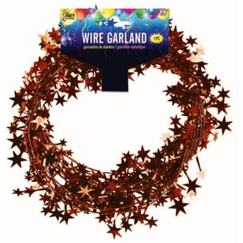 25 Foot Star Garland  Burgundy