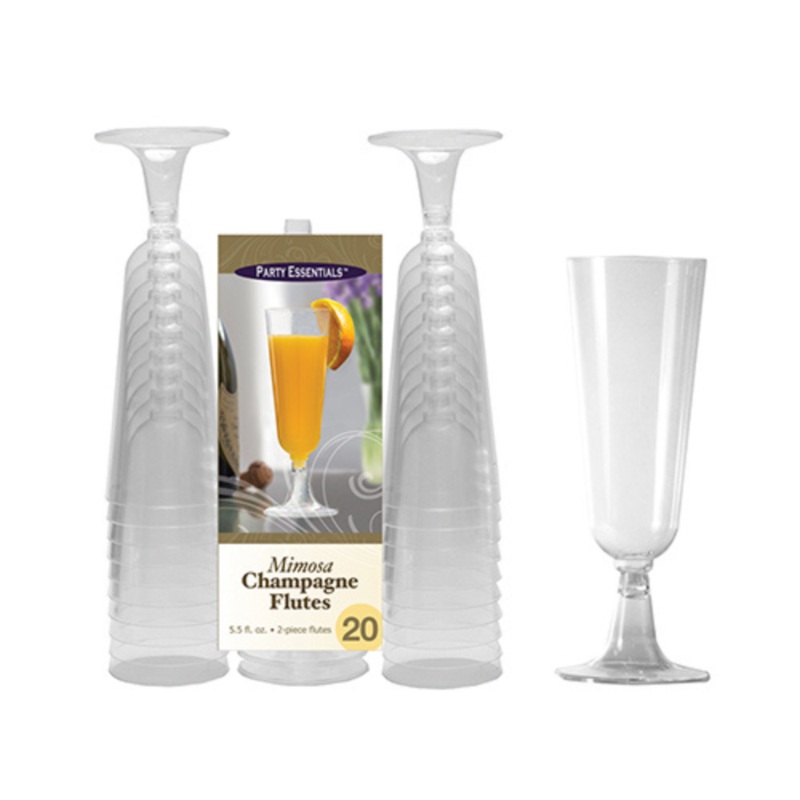 5.5 OZ. 2 PC. MIMOSA FLUTES  CLEAR 20 CT.