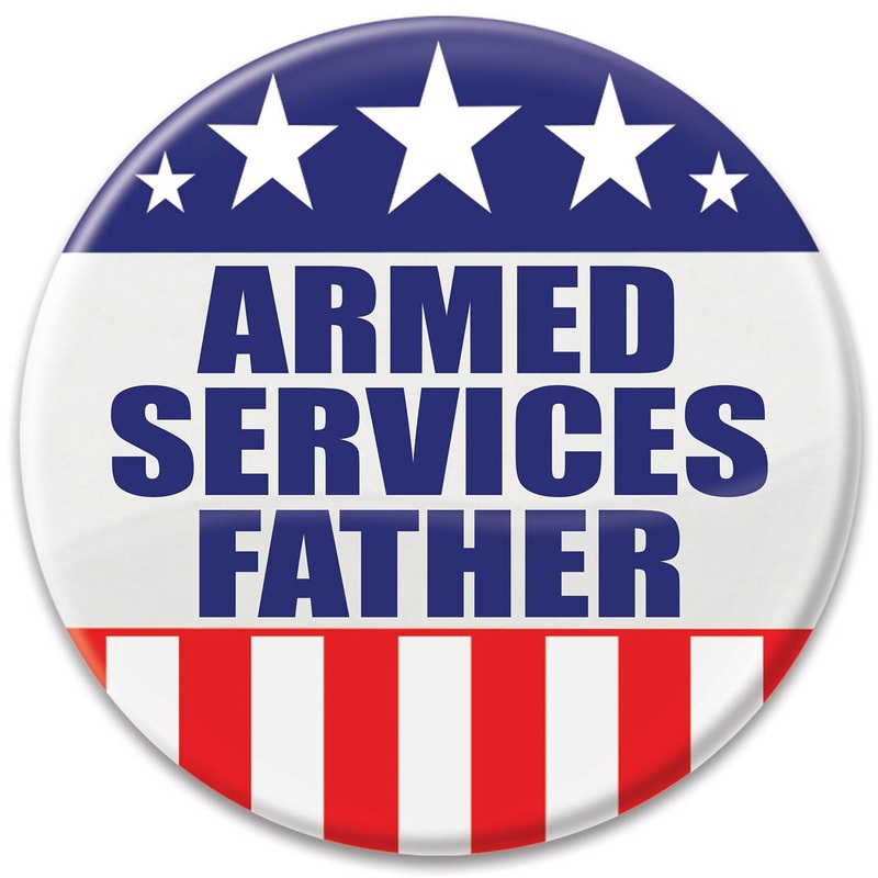 6 Pack Bulk Armed Services Father Button