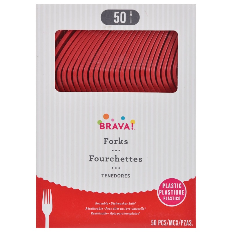 Reusable Plastic Forks, High Ct. – Apple Red
